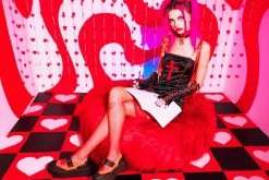 A3023L Women Black & Orange TUKskin⢠Double Decker Mary Jane