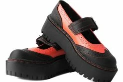 A3023L Women Black & Orange TUKskin⢠Double Decker Mary Jane