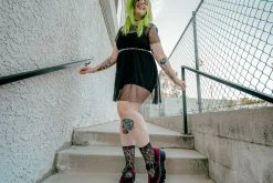 A3043L Burgundy Velvet Double Decker Mary Jane