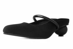 A3068L Women Black Faux Suede Ball Heel