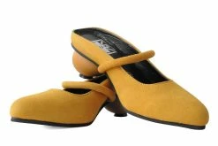 A3069L Women Mustard Faux Suede Ball Heel