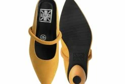 A3069L Women Mustard Faux Suede Ball Heel