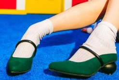 A3070L Women Cedar Green Faux Suede Ball Heel