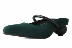A3070L Women Cedar Green Faux Suede Ball Heel