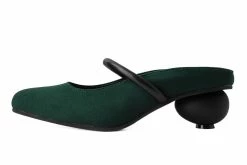 A3070L Women Cedar Green Faux Suede Ball Heel