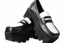 A3085L New Arrivals Black & White Dress TUKskin⢠Square Nosebleed Loafer