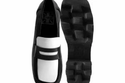 A3085L New Arrivals Black & White Dress TUKskin⢠Square Nosebleed Loafer