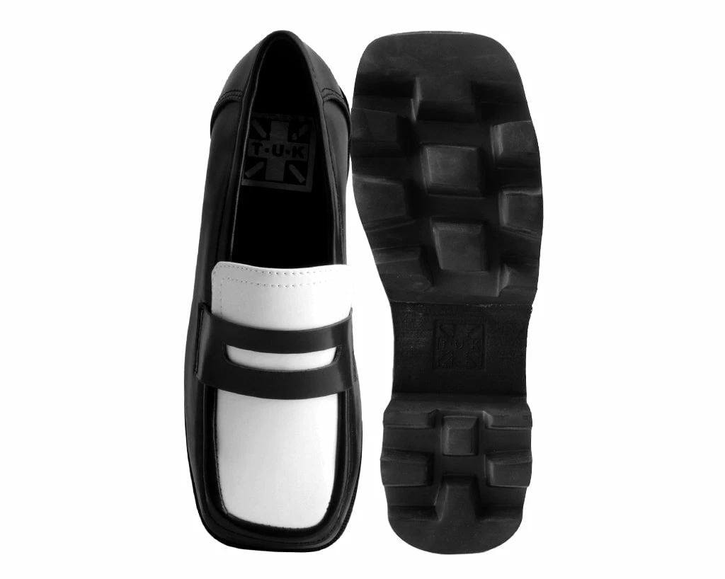 A3085L New Arrivals Black & White Dress TUKskin⢠Square Nosebleed Loafer