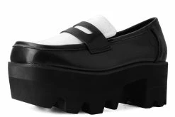 A3085L New Arrivals Black & White Dress TUKskin™ Square Nosebleed Loafer