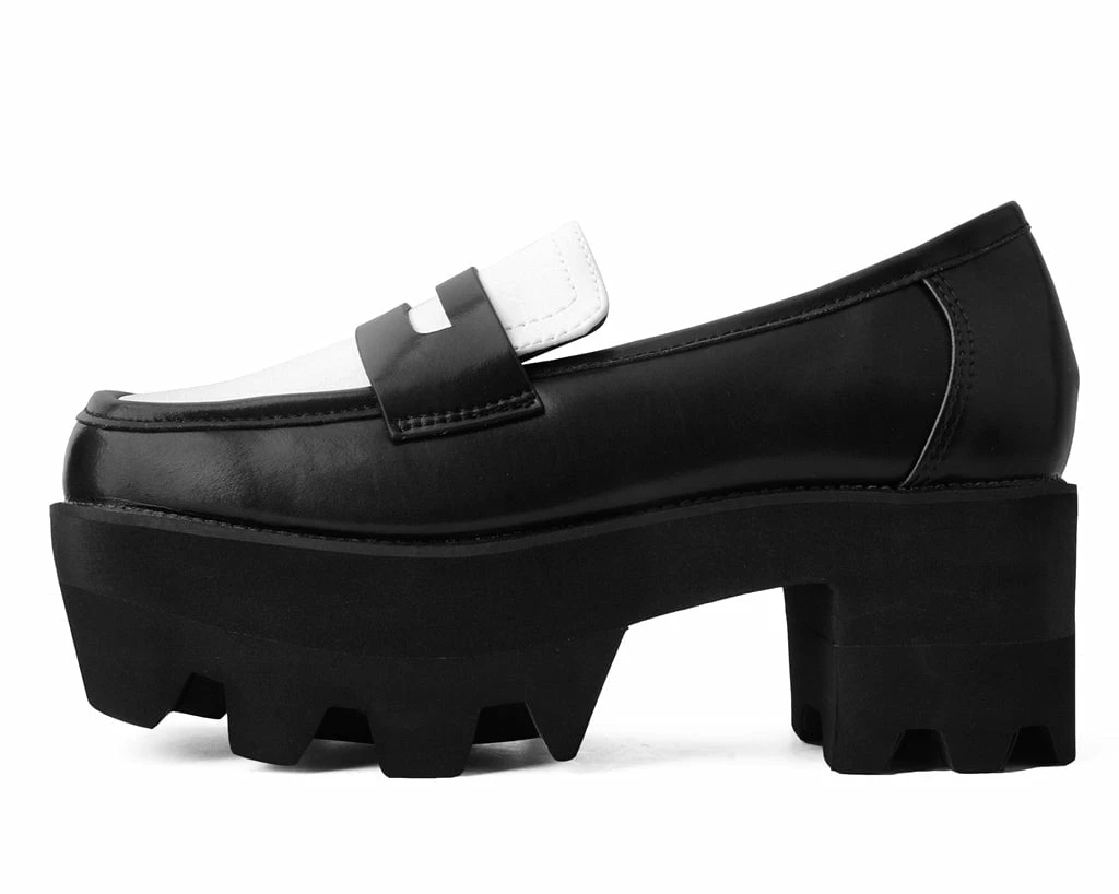 A3085L New Arrivals Black & White Dress TUKskin⢠Square Nosebleed Loafer