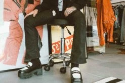 A3085L New Arrivals Black & White Dress TUKskin⢠Square Nosebleed Loafer