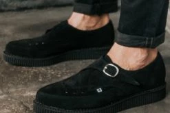 A8139 Suede Pointed Buckle Creeper