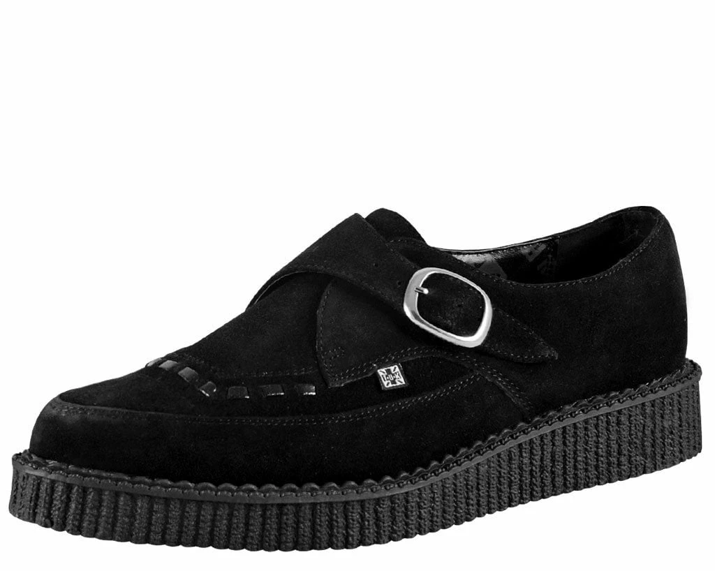 A8139 Suede Pointed Buckle Creeper