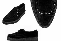 A8139 Suede Pointed Buckle Creeper