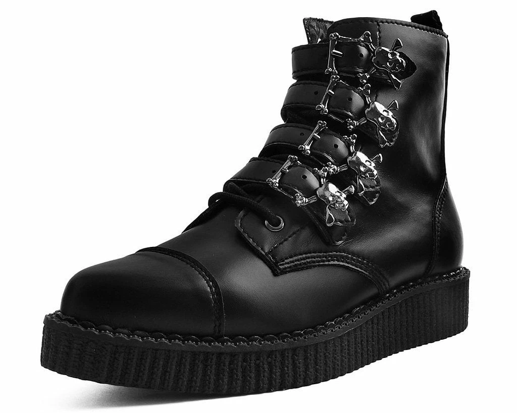 A9409 Black TUKskin⢠Skull Buckle Pointed Boot