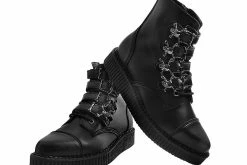 A9409 Black TUKskin⢠Skull Buckle Pointed Boot