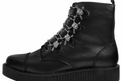 A9409 Black TUKskin⢠Skull Buckle Pointed Boot