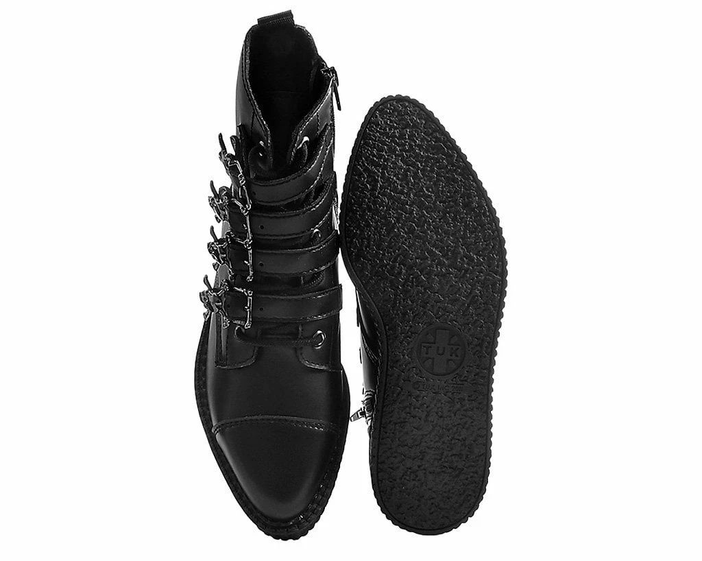 A9409 Black TUKskin⢠Skull Buckle Pointed Boot