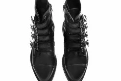 A9409 Black TUKskin⢠Skull Buckle Pointed Boot