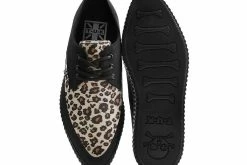 A9418 Black & Leopard Tie Pointed Lace Up EZC Women
