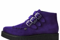 A9494 Women Ultra Violet 3-Buckle Pointed Creeper Boot
