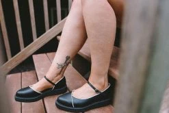 A9590L Black Dorsay Pointed Mary Jane Women