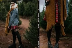 A9559 Women Black 3-Buckle Pointed Dino Lug Sole Boot