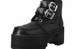 A9580L Black 2-Buckle Nosebleed Boot Women
