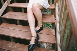 A9590L Black Dorsay Pointed Mary Jane Women