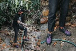 A9690 Black & Purple Leopard D-Ring VLK Sneaker