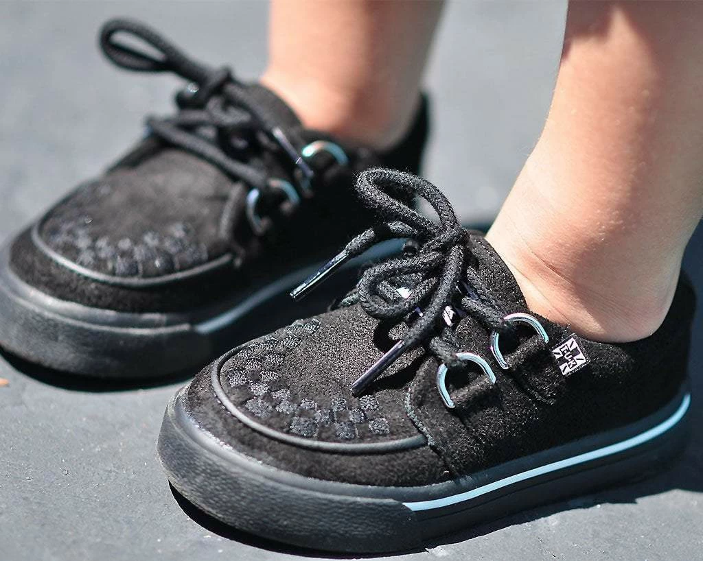 A9723B Black 2-Ring VLK Creeper Toddler Sneaker Vegan