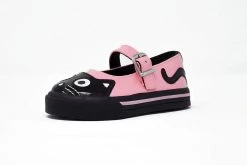 A9726B Black & Pink Kitty Mary Jane Toddler Sneaker