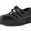 A9733L Women Black TUKskin™ Pointed 3-Strap Mary Jane