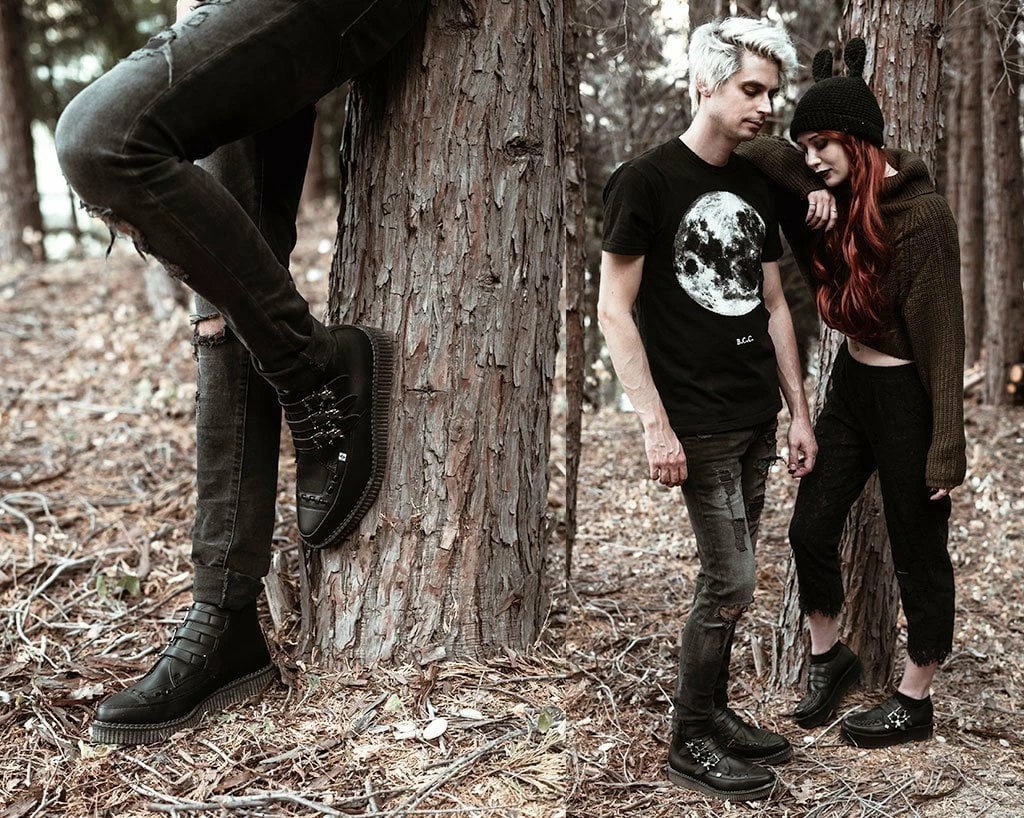 A9744 Black TUKskin⢠3-Buckle Skull Boot