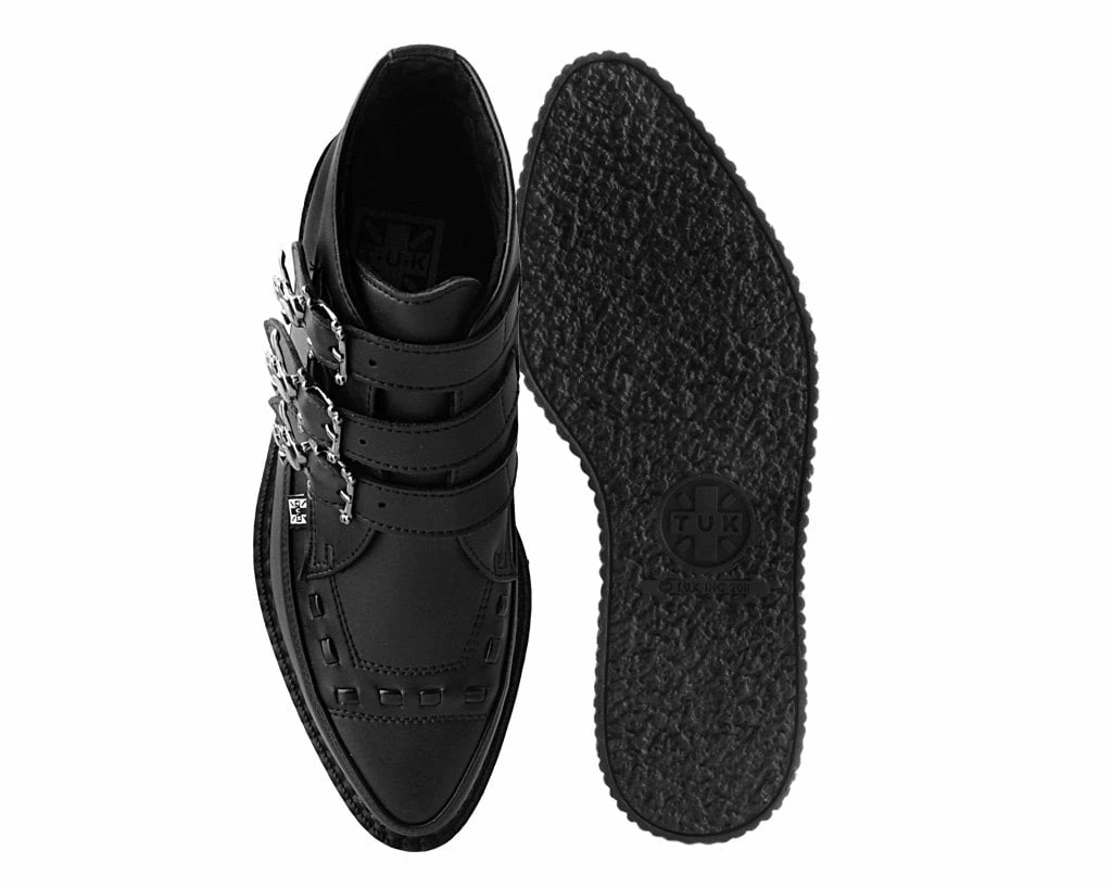 A9744 Black TUKskin⢠3-Buckle Skull Boot