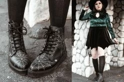 A9746 Black TUKskin™ 7-Eye Spiderweb Glow Boot