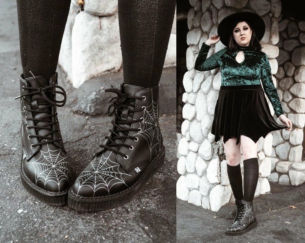 A9746 Black TUKskin™ 7-Eye Spiderweb Glow Boot