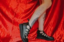 A9768L Women Black TUKskin™ 5-Loop Ribbon Mary Jane