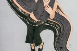 A9769L Black TUKskin™ Spike Strap Pointed Mule New Arrivals