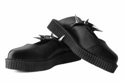 A9769L Black TUKskin™ Spike Strap Pointed Mule New Arrivals
