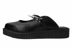 A9769L Black TUKskin™ Spike Strap Pointed Mule New Arrivals