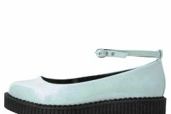 A9784L White Oil Slick Pointed Ballet Flat Creeper