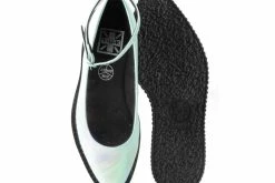A9784L White Oil Slick Pointed Ballet Flat Creeper