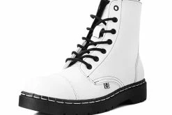 A9799 White TUKskin™ 7-Eye Capped Toe Boot Women