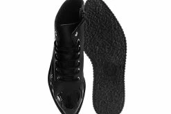A9802 Black TUKskin⢠& Patent Flame 7-Eye Pointed Boot Women