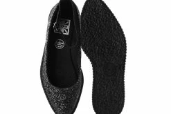 A9824L Women Black Glitter Pointed Mary Jane