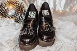 A9826L Black Oil Haze Loafer Platform