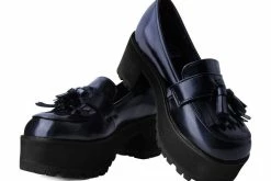 A9826L Black Oil Haze Loafer Platform