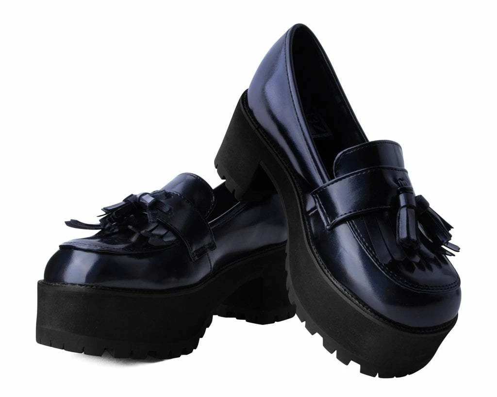 A9826L Black Oil Haze Loafer Platform