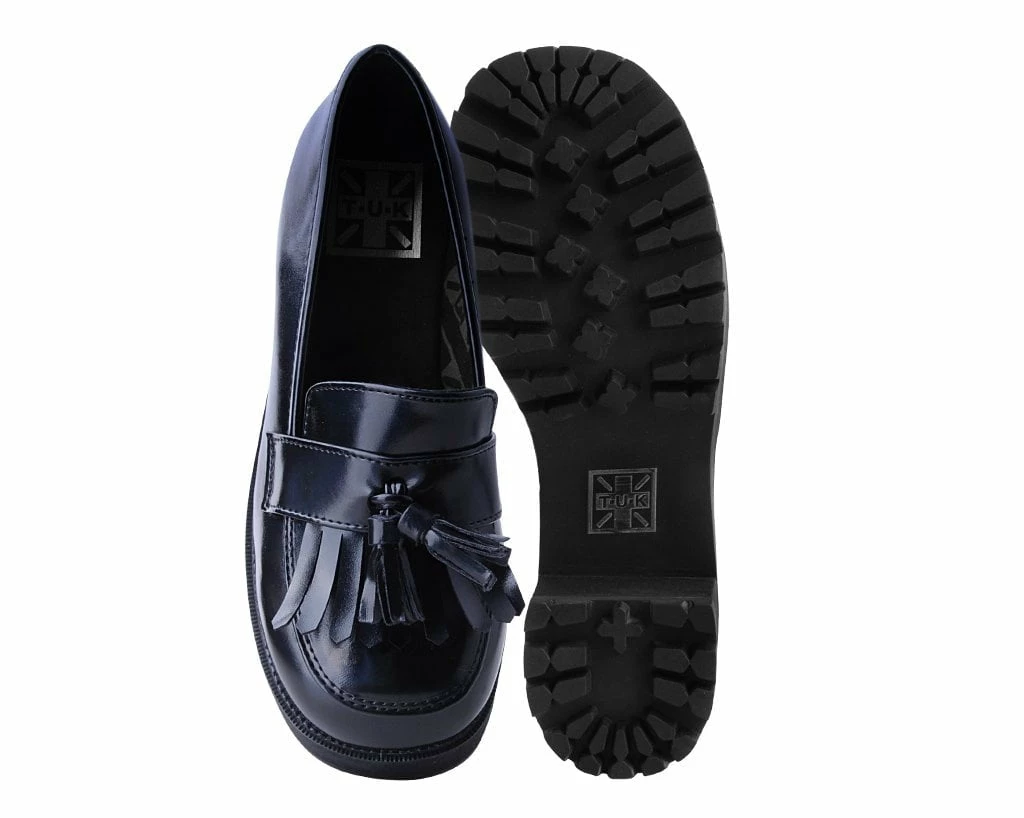 A9826L Black Oil Haze Loafer Platform